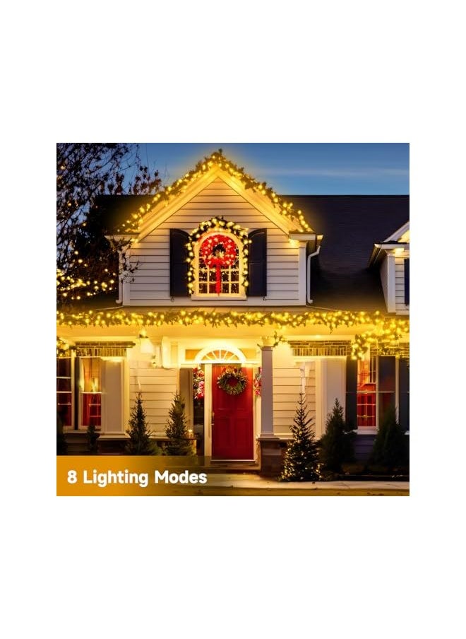 The Bros 20M Solar Fairy Lights Outdoor Waterproof 200LED - 8 Modes String Lights for Garden, Ramadan Decor, Wedding & Patio - Weatherproof Solar Lanterns for Spring Nights- Warm White  - Image 3