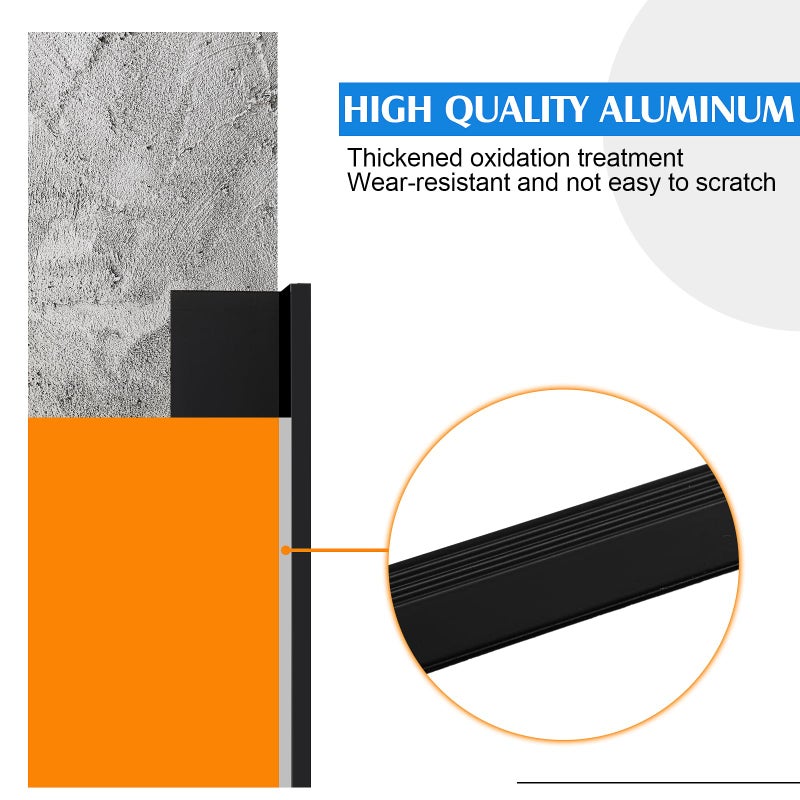 Blulu 4 Pcs Aluminum Tile Edge Trim Edging 49-1/4 in. L Shaped Metal Tile Corner Trim Protector with 90Â° Angle for Backsplash, Bathroom, Kitchen(Black,3/8 in.) - Image 3