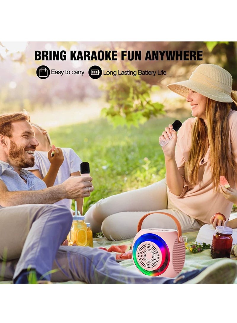 Mini Karaoke Machine for Kids Portable Bluetooth Karaoke Speaker with 1 Wireless Microphones and Led Lights for Home Party Birthday Gifts for Boys Girls - Image 4