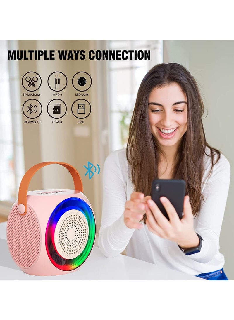 Mini Karaoke Machine for Kids Portable Bluetooth Karaoke Speaker with 1 Wireless Microphones and Led Lights for Home Party Birthday Gifts for Boys Girls - Image 5