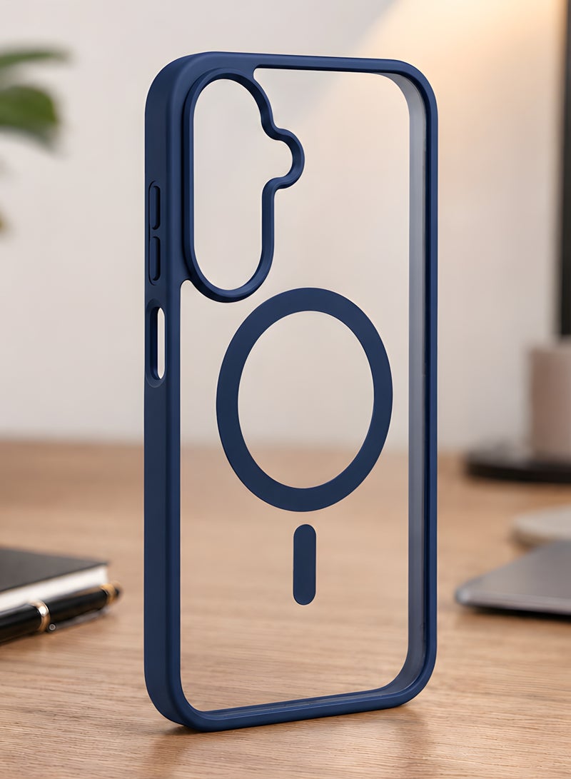 Magsafe Case for Samsung Galaxy A16 Magsafe Clear Cover Magnetic Wireless Charging Support, Shockproof Protection, Scratch-Resistant for Samsung Galaxy A16 - Navy Blue - Image 3