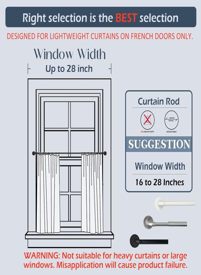 ARNORX wrap around french door curtain rod 16-28 inch brushed nickel - Image 3