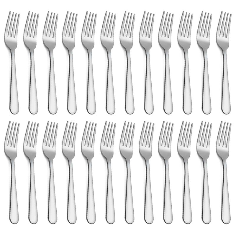 Forks Set of 24 Piece Stainless Steel Dinner Forks Mirror Polishing Cutlery Forks Set Pack of 24 Dishwasher Safe 71 inch 18cm