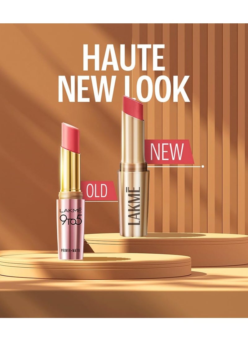 LAKME 9 To 5 Primer Matte Lip Color Coral Date 3.6g  - Image 2