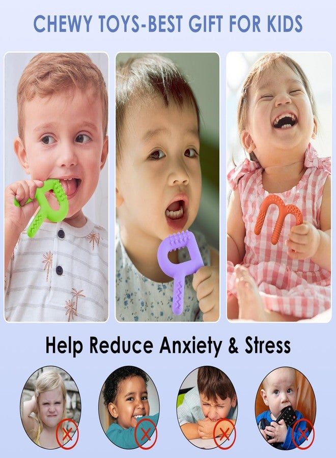 ERKOON Sensory Chew Toys for Autistic Children, 4 Pack Silicone Chewy Tube Oral Motor Tools for Sensory Kids with Autism, Biting, ADHD, SPD, Chewies with Special Needs, Teething Sticks Toys - Image 5
