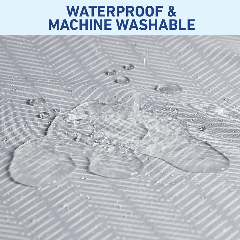 Graco Waterproof Splat Mat for High Chair and Arts & Crafts - 51" x 51" Anti-Slip Food Splash and Spill Mat in Gray Chevron - Image 3