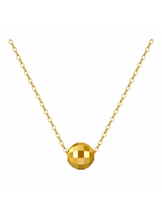 Veya Necklace with a Shiny Geometric Spherical Pendant – 14K Gold-Plated 925 Sterling Silver – Includes a Velvet Pouch and an Elegant Paper Bag - Image 3