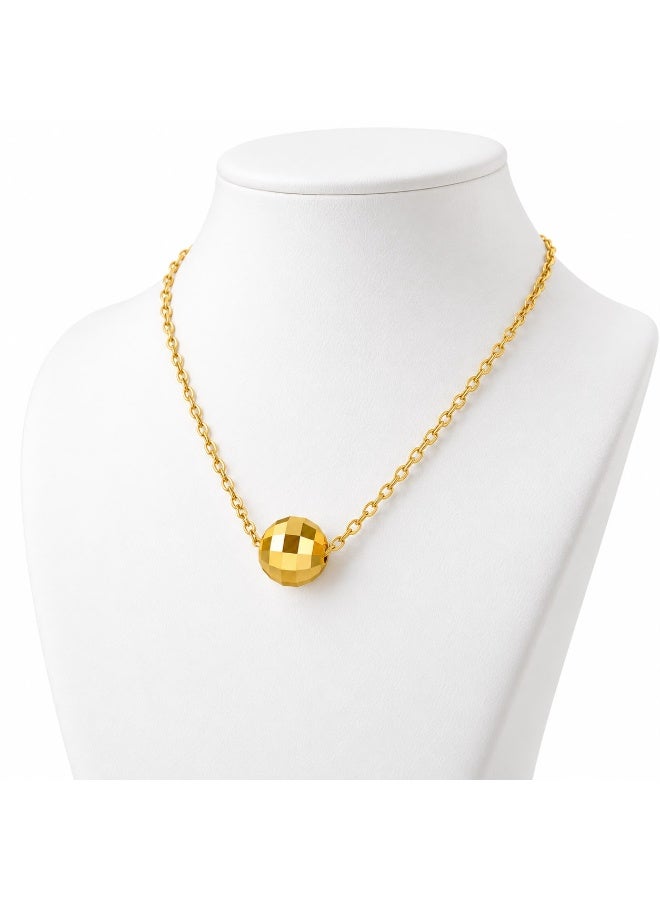 Veya Necklace with a Shiny Geometric Spherical Pendant – 14K Gold-Plated 925 Sterling Silver – Includes a Velvet Pouch and an Elegant Paper Bag - Image 2