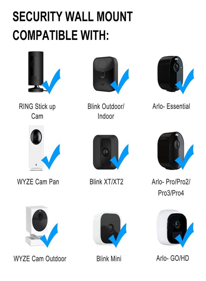 StartVision 4 Pack Strong Adhesive Wall Mount for Blink Outdoor Camera, No Drilling or Screw Secured Fixed,360 Degree Adjustable Wall Mount Bracket for Blink Outdoor Camera and Blink Indoor Security Camera - Image 2