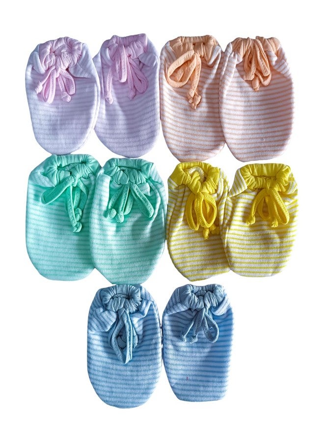 CUTEABLY Baby Mittens, 100% Organic Cotton, No-Scratch, Set of 5 Pairs - Image 1