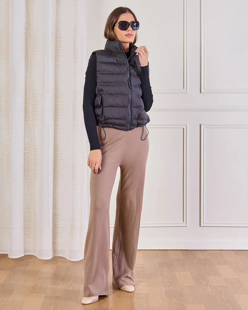Redtag Women Black Padded Vest Jacket