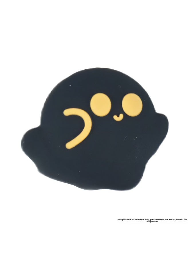 Generic For Nintendo Switch Ghost Spider Rocker Cap Handle Silicone Anti-slip Gaming Rocker Protection Halloween-Product Color:Orange Ghost On Black Background (1 Pack)  - Image 1