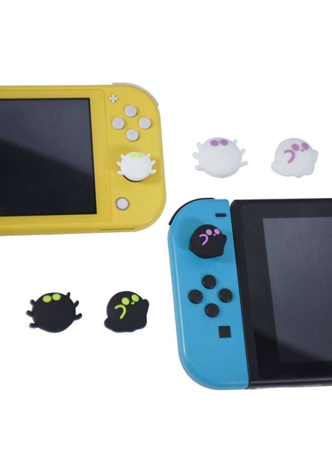 Generic For Nintendo Switch Ghost Spider Rocker Cap Handle Silicone Anti-slip Gaming Rocker Protection Halloween-Product Color:Orange Ghost On Black Background (1 Pack)  - Image 4
