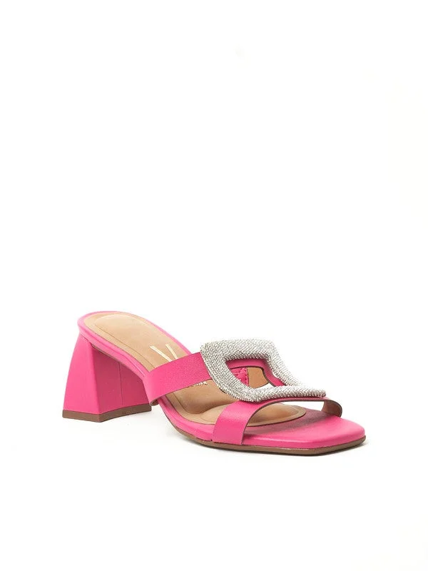 VIZZANO Mid Heels Sandals for Women – Sling Back Heel Sandals for Girls with Ankle Strap