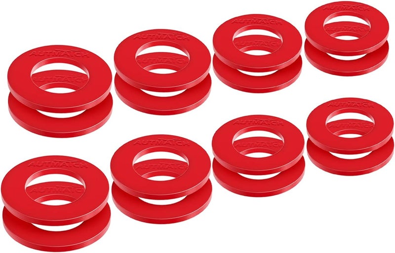 AUTMATCH Pack of 16 D Ring Shackle Washers Rubber Spacers Fits 3/4 Shackle Protect Your Bumper and Prevents Rattling Red - Image 1