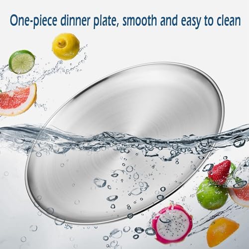 GLOCY Stainless Steel Premium Dinner Set|Plate Set for Home|Heavy Gauge Dinnerware Plate Set| Bhojan Thali Set of 4| - Image 4