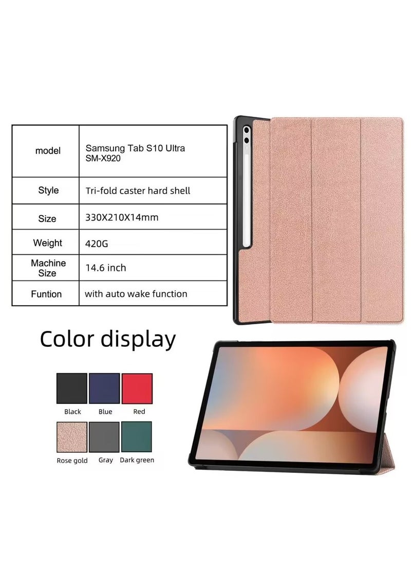 DUSALA - Case for Galaxy Tab S10 Ultra 14.6 Inch 2024 SM-X920 Premium Leather Flap Tablet Case with Stand Function Auto Wake/Sleep Cover (Black) - Image 1