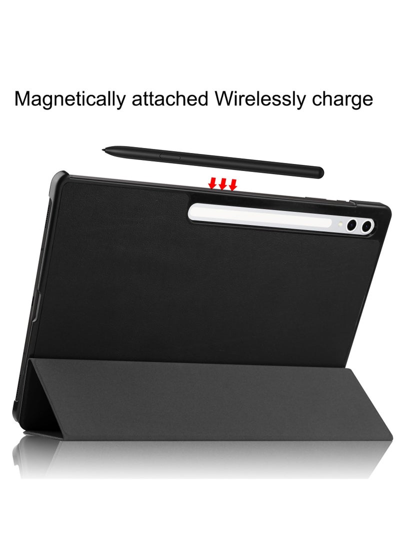 DUSALA - Case for Galaxy Tab S10 Ultra 14.6 Inch 2024 SM-X920 Premium Leather Flap Tablet Case with Stand Function Auto Wake/Sleep Cover (Black) - Image 1