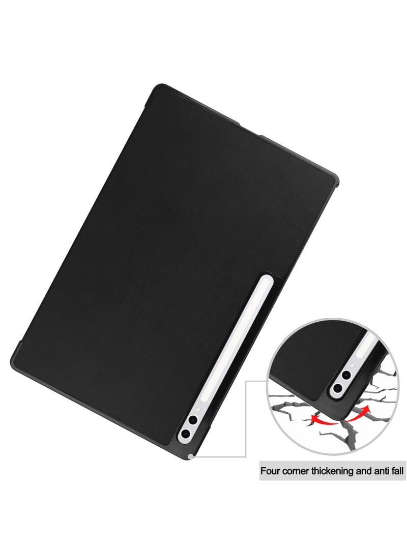 DUSALA - Case for Galaxy Tab S10 Ultra 14.6 Inch 2024 SM-X920 Premium Leather Flap Tablet Case with Stand Function Auto Wake/Sleep Cover (Black) - Image 1