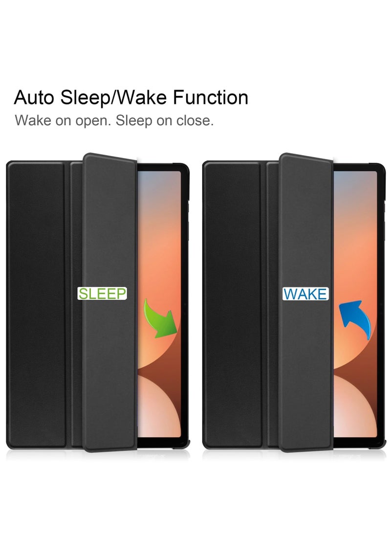 DUSALA - Case for Galaxy Tab S10 Ultra 14.6 Inch 2024 SM-X920 Premium Leather Flap Tablet Case with Stand Function Auto Wake/Sleep Cover (Black) - Image 1