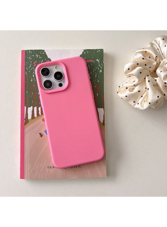 NIBEMINENT Simple Solid Skin Feeling Protective TPU Case Cover For iPhone 16, Rose Powder