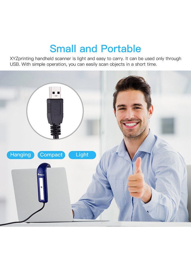 Generic - XYZprinting Handheld Full Color 3D Scanner 2.0 3D Modeling Scanner High Precise USB Plug & Play Support OBJ/PLY/STL Output Compatible with Windows Mac for 3D Printing Industrial Design Modeling - Image 1