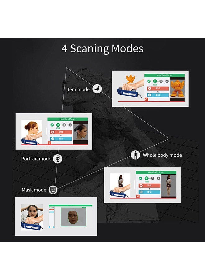 Generic - XYZprinting Handheld Full Color 3D Scanner 2.0 3D Modeling Scanner High Precise USB Plug & Play Support OBJ/PLY/STL Output Compatible with Windows Mac for 3D Printing Industrial Design Modeling - Image 1