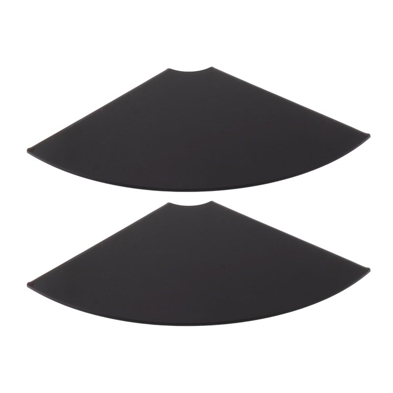 2pcs Wall Mount Floating Corner Shelves Quarter Round Hanging Corner Shelves for Bedrooms Living Rooms Shower Room Black - Image 1