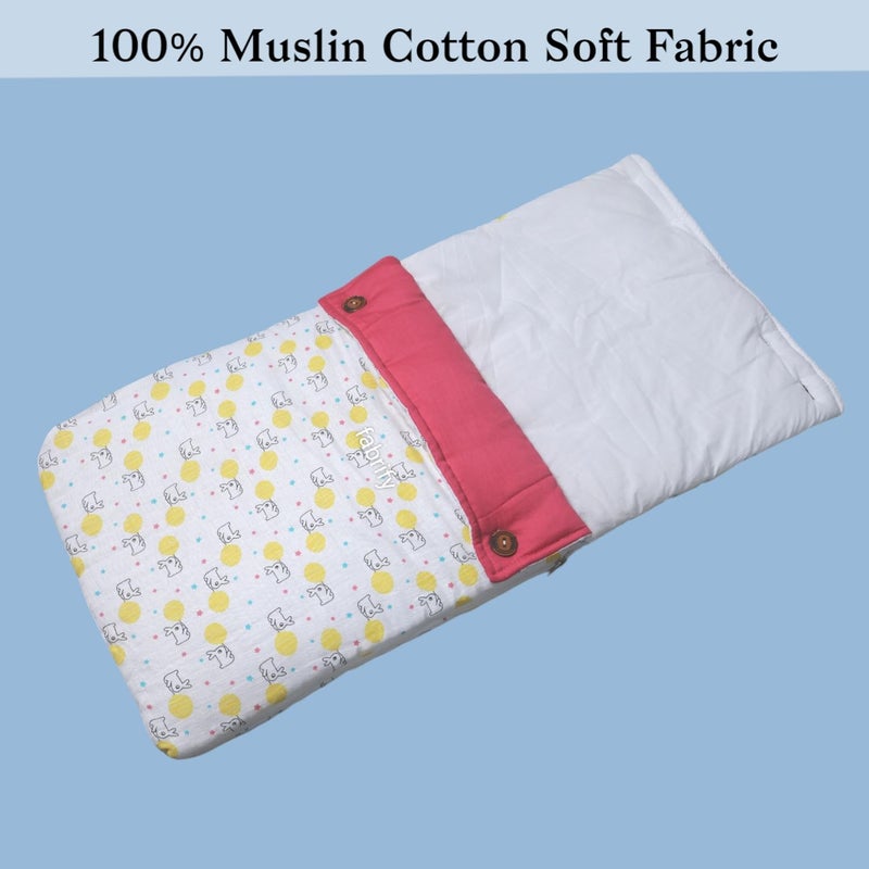 Fabrify 3 in 1 Baby Sleeping Bag & Carry Nest | Muslin Cotton Bedding Set for Infants & New Born Baby | Portable/Travel & Skin Friendly | 0-6 Months (Rabbit) - Image 4