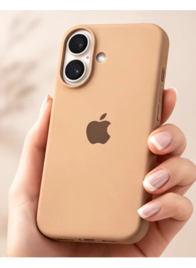 موبكوس جراب موبكوس الفاخر من السيليكون بشعار بني، مزود بشحن لاسلكي مغناطيسي، مناسب لهاتف آيفون 17 | ملمس ناعم كالحرير | حماية فائقة ضد الصدمات بمعايير عسكرية | توافق مغناطيسي قوي | غطاء أنيق ونحيف