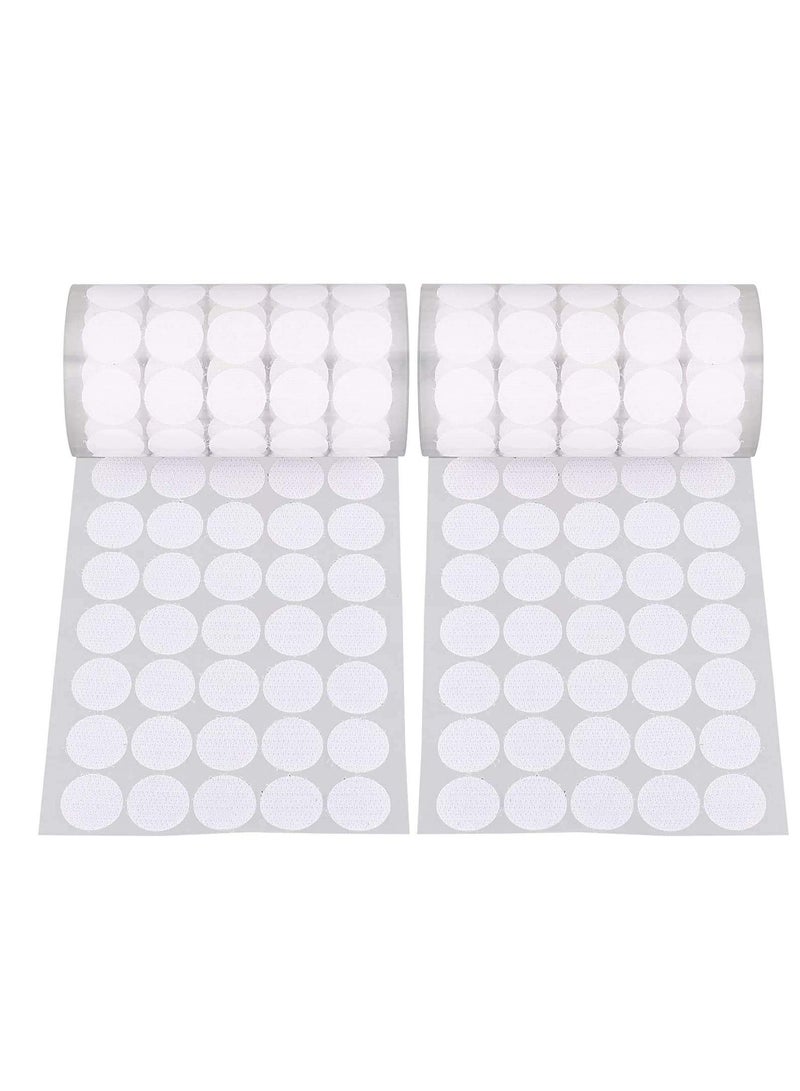 Sticky Dots Self Adhesive 10mm Diameters Hook and Loop Tape Self Adhesive Double Sided Sticker Round Dot Coins Tapes Super Sticky for Home School Office, 500 Pairs (White) - Image 1