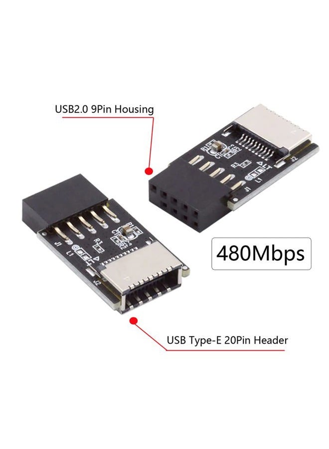 NFHK USB 3.1 Front Panel Socket Key-A Type-E to USB 2.0 9Pin 10Pin Mainboard Header Male Extension Adapter - Image 2