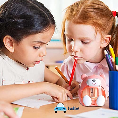 FunBlast Electric Pencil Sharpener – Battery Operated Pencil Sharpener for Kids, Sharpeners for School Supply and Office (Pink) - Image 4