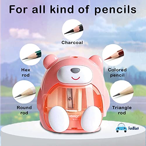 FunBlast Electric Pencil Sharpener – Battery Operated Pencil Sharpener for Kids, Sharpeners for School Supply and Office (Pink) - Image 3
