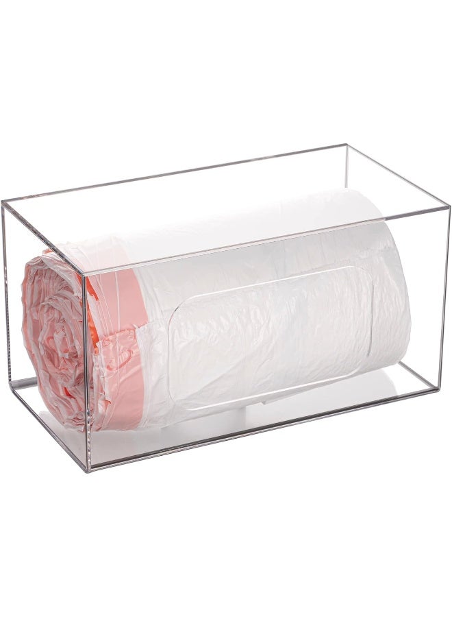 TPGP Trash Bag Dispenser Holder, Wall Mount Acrylic Kitchen Organizer Storage Box Holder for Garbage Bag Grocery Bag Plastic Shopping Bag Roll Container  - Image 1
