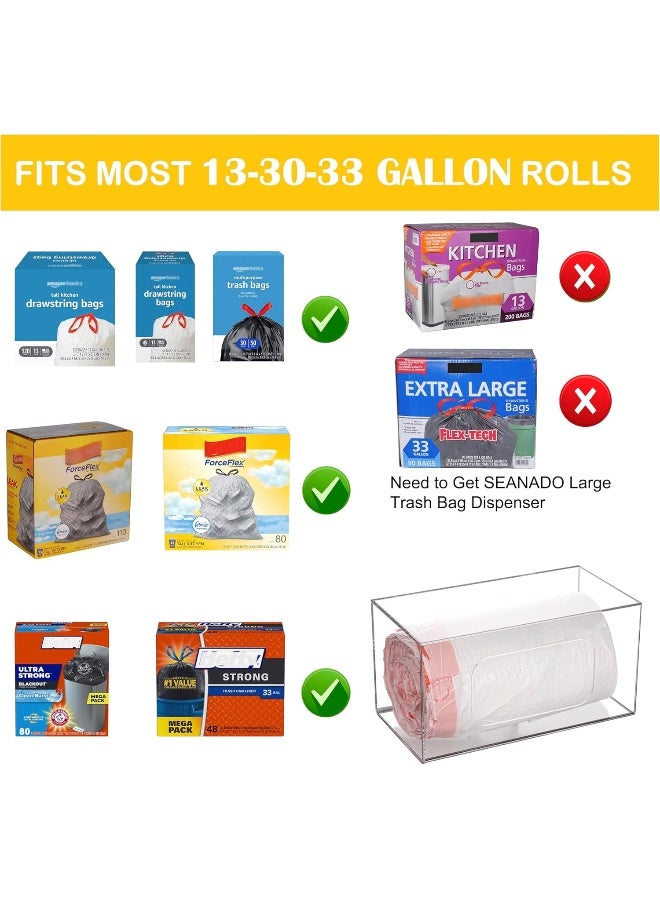 TPGP Trash Bag Dispenser Holder, Wall Mount Acrylic Kitchen Organizer Storage Box Holder for Garbage Bag Grocery Bag Plastic Shopping Bag Roll Container  - Image 2