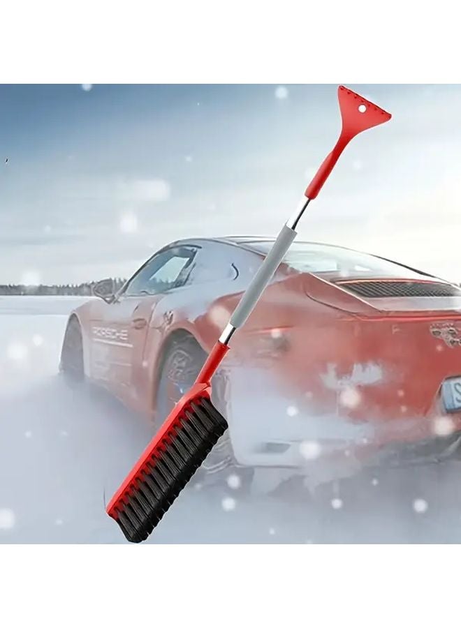 مجرفة ثلج للسيارة 2 في 1 باللون الأحمر مع مقبض رغوي مريح ومِجَرفة جليد قابلة للفصل - Image 3