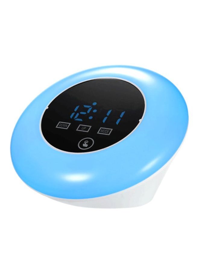 NIBEMINENT Digital LED Touch Mirror Alarm Clock Blue/White  - Image 1
