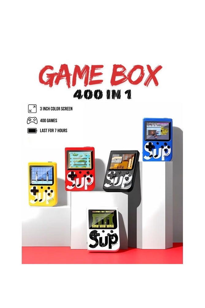 SUP Game Box Plus 400-in-1 – Retro Mini Handheld Console | Portable Nostalgic Gaming Device | Supports 2P Multiplayer | HD Color Screen | Built-in Rechargeable Battery （White） - Image 4