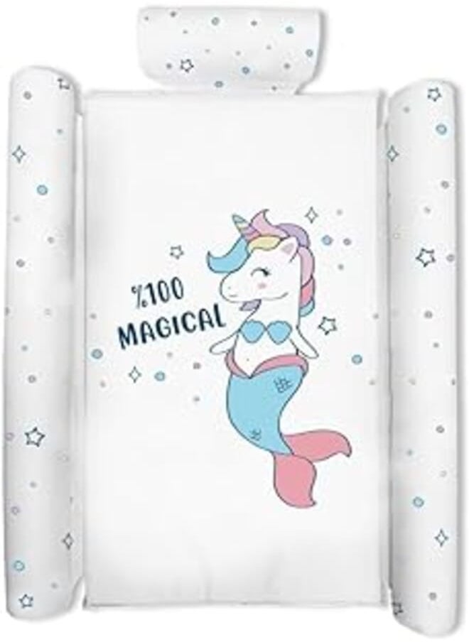 Mamas Gift Unicorn Round Changing Mat, Large, White