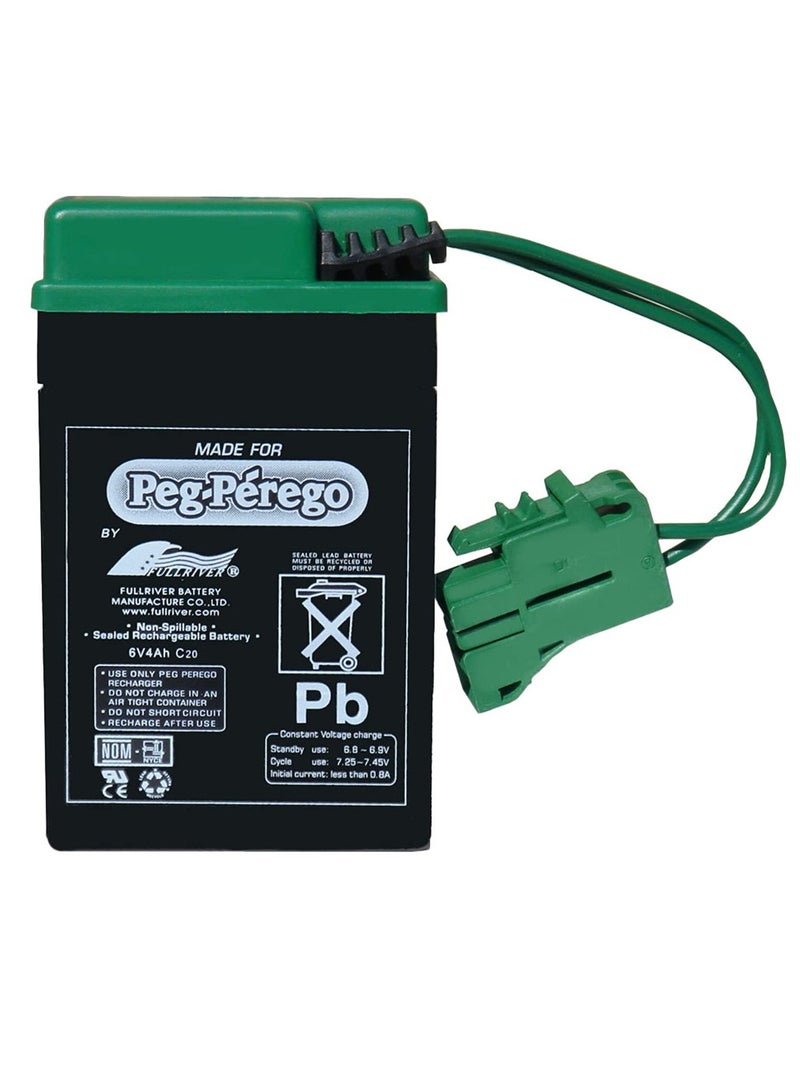 Peg Perego Original 6V. 4.5Ah Rechargeable Battery – Sealed Lead-Acid, Maintenance-Free, Backup Power for Ride-On Toys, Easy to Install & Recharge, Use In or Out of Vehicle - Image 1
