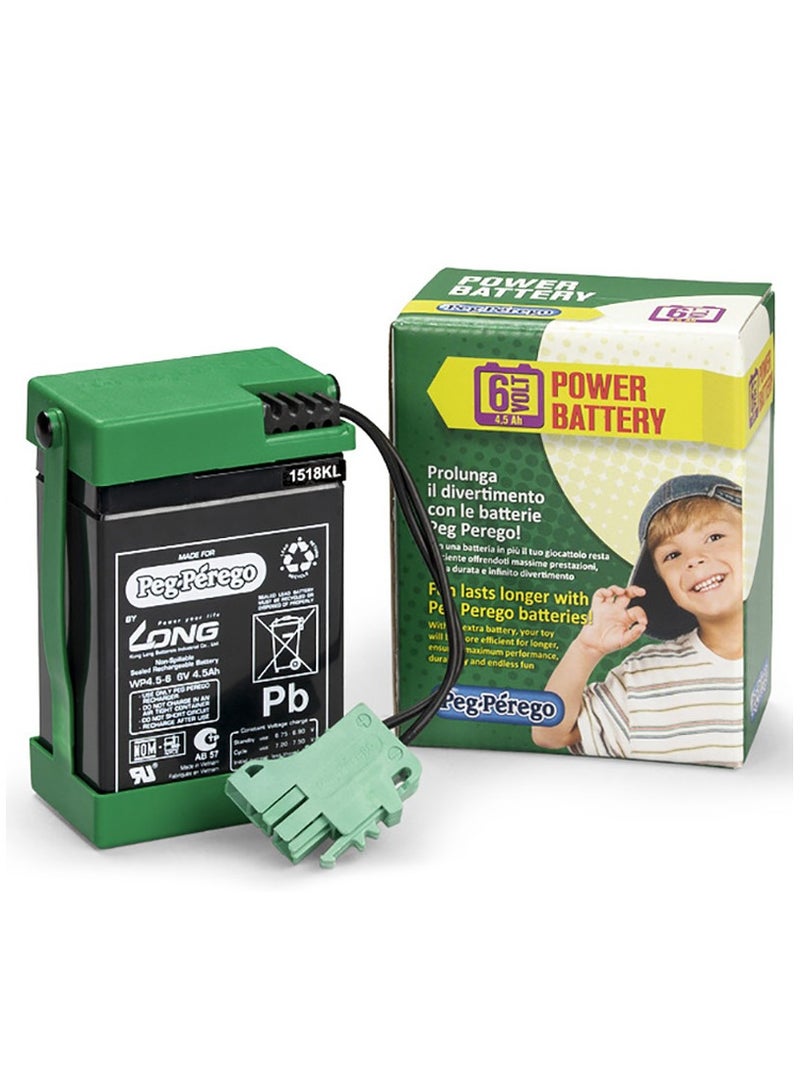 Peg Perego Original 6V. 4.5Ah Rechargeable Battery – Sealed Lead-Acid, Maintenance-Free, Backup Power for Ride-On Toys, Easy to Install & Recharge, Use In or Out of Vehicle - Image 3