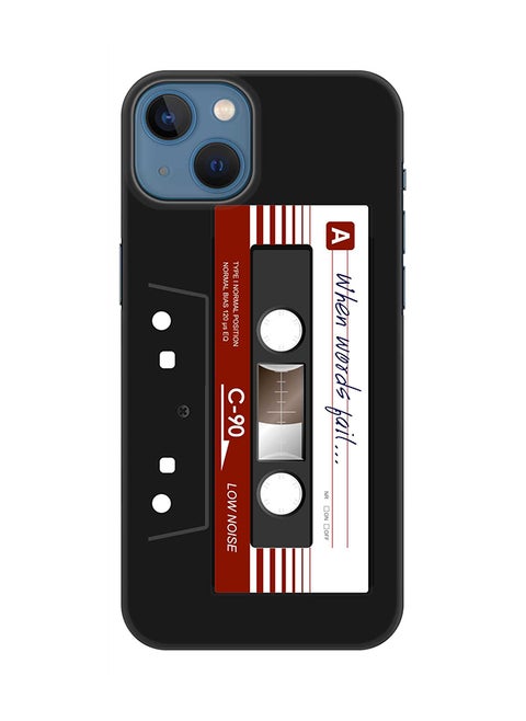 Case for Apple iPhone 14 Slim Snap Classic Series Mobile Cover Hard PC Shield Matte Finish Print - When Words Fail (Black Tape)