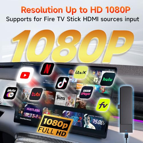 Carlinkit محول Carlinkit Car TV HDMI 2025 لجهاز Fire TV Stick، محول HDMI للسيارة، بث الفيديو/الألعاب إلى السيارة، توصيل وتشغيل، يعمل مع سيارات CarPlay السلكية وأجهزة Fire TV Stick - Image 3