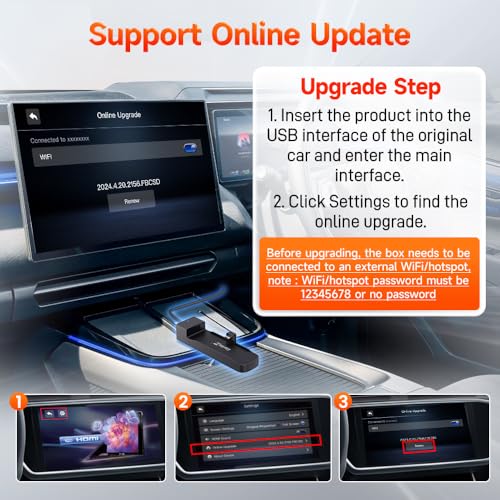 Carlinkit محول Carlinkit Car TV HDMI 2025 لجهاز Fire TV Stick، محول HDMI للسيارة، بث الفيديو/الألعاب إلى السيارة، توصيل وتشغيل، يعمل مع سيارات CarPlay السلكية وأجهزة Fire TV Stick - Image 4