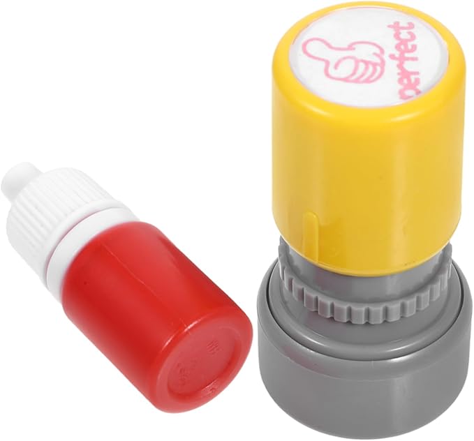 Yellow Self Inking Teacher Stamp For Student Praise Homework Award And Encouragement - Image 1