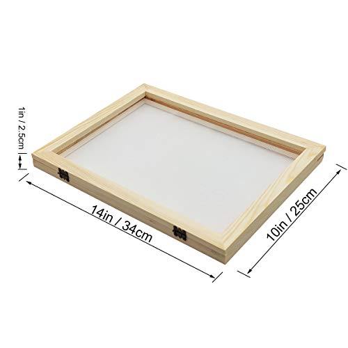 Worown A4 Size Paper Making Screen, Natural Wooden Paper Making Frame, 10 x 14 inch Wood Mould & Deckle for DIY Paper Crafts - Image 2