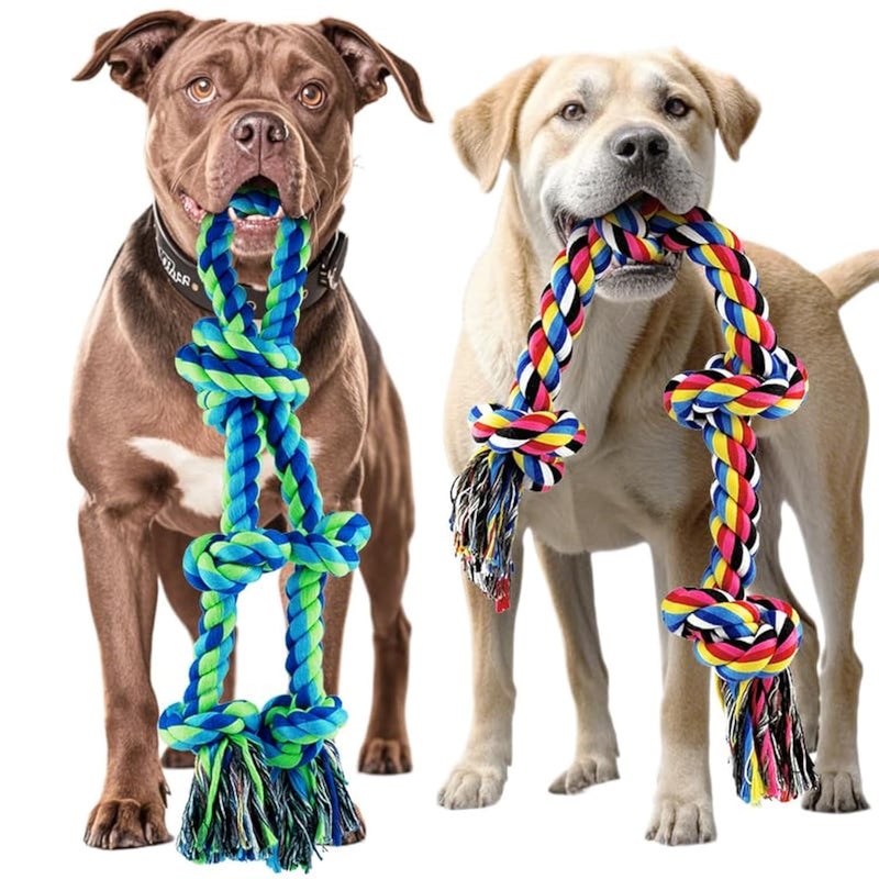 SHARLOVY Dog Rope Toy for Large Dogs 2 Pack Heavy Duty Dog Chew Toys for Aggressive Chewers Indestructible Dog Toys for Super Chewer Durable Tug of War Pet Toy for Medium to Large Breed Teeth Cleaning - Image 2