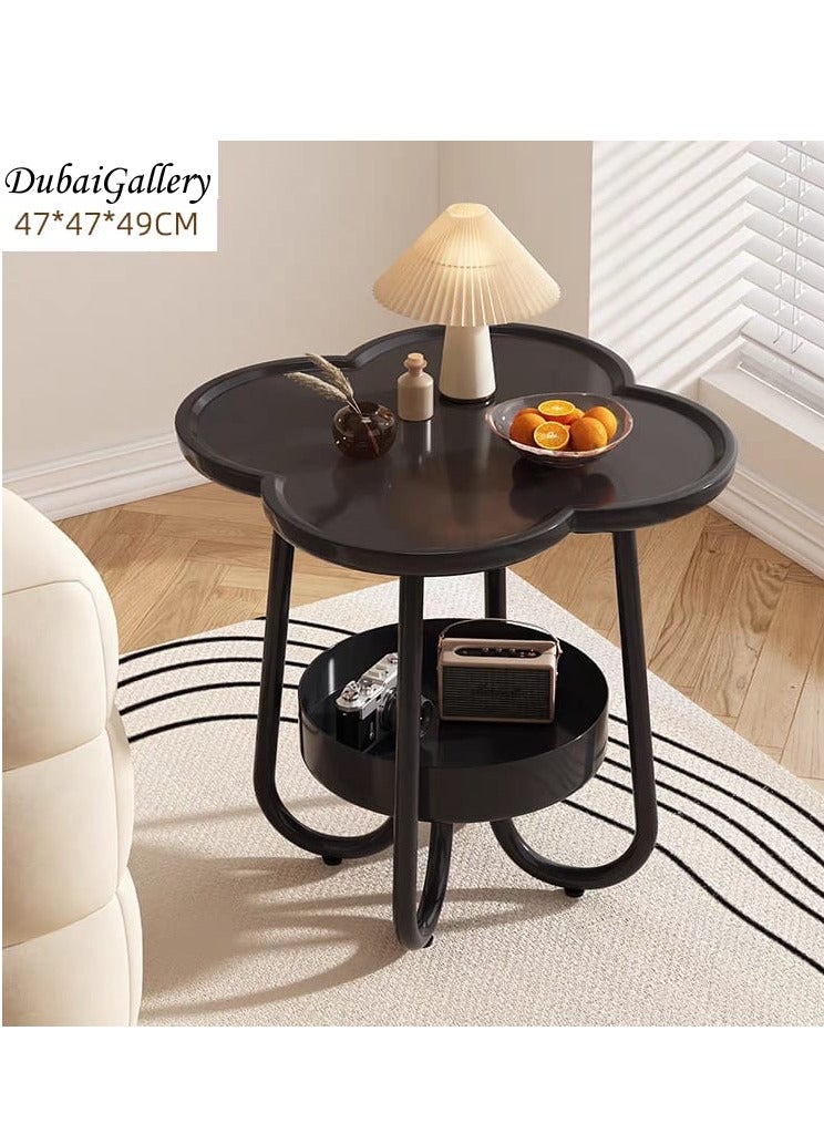 DubaiGallery Round End Table Small Side Table Sofa Side Table Farmhouse Circular End Table for Living Room Easy to Assemble - Image 3