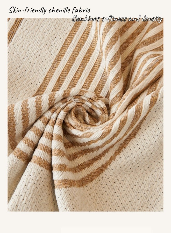 Aikenn Couch Cover,Boho Sofa Covers,Chenille Sofa Cover,With Tassel Loveseat Covers,Anti Slip Love Seat Couch Covers For 3 Cushion Couch,Washable Slipcover For Sofa Protector,For Kids, Dogs, Pets,180*230cm(Pack Of 1)(Beige)  - Image 3